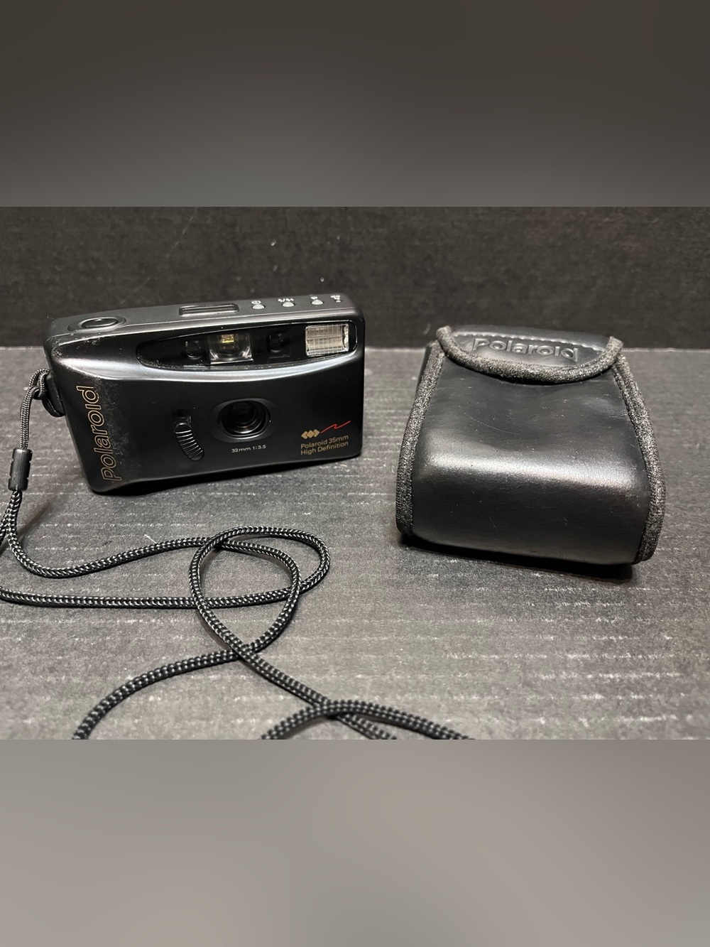 Polaroid Black 35mm High Definition Compact Camera  Wrist Strap  case WORK